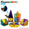 PicassoTiles 7pc Magnetic Animal Action Figure Set for Magnet Building Block Educational STEM Learning Kit Construction Toy Pretend Playset Child Brain Development HandEye Coordination Training PTA07 view 4