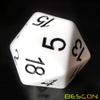 Bescon Jumbo D20 38MM, Big Size 20 Sides Dice Solid White, Big 20 Faces Cube 1.5 inch view 4