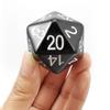 Bescon Jumbo D20 38MM, Big Size 20 Sides Dice Solid Black, Big 20 Faces Cube 1.5 inch view 1