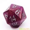 Bescon Glitter Jumbo D20 38MM, Big Size 20 Sides Dice Glitter Purple, Big 20 Faces Cube 1.5 inch view 2