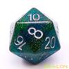 Bescon Glitter Jumbo D20 38MM, Big Size 20 Sides Dice Glitter Turquoise Green, Big 20 Faces Cube 1.5 inch view 2