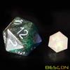 Bescon Glitter Jumbo D20 38MM, Big Size 20 Sides Dice Glitter Turquoise Green, Big 20 Faces Cube 1.5 inch view 3