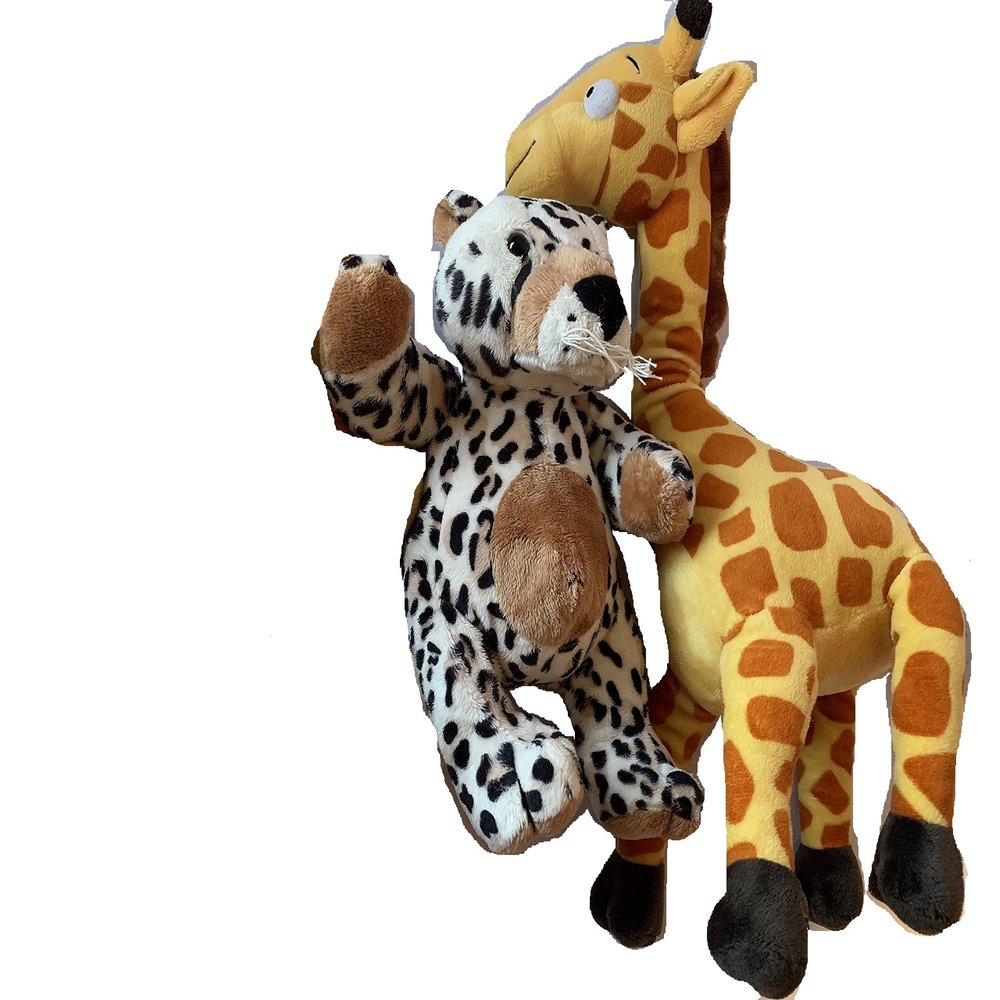 Aunt Sandy's Sewing Weighted Stuffed Animals, Giraffe or Leopard Plush with 2 lbs, Washable Plush Buddy