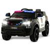 Uenjoy 12V Kids Police Ride On Car SUV Battery Operated Electric Cars w/ 2.4G Remote Control, LED Siren Flashing Light, Music& Horn Intercom, Bumper Guard, Openable Doors, AUX, USB Port, Black view 1