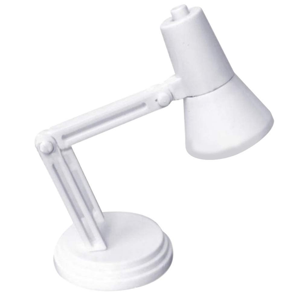 1/6 Dollhouse Miniature Adjustable Table Lamp Light Doll Room Decor Accessories - White