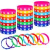 Gejoy 48 Pcs Paw Print Rubber Bracelets Multicolor Dog Paw Print Silicone Wristband for Birthday Party Supplies Dog Party Favors, 8 Colors view 1