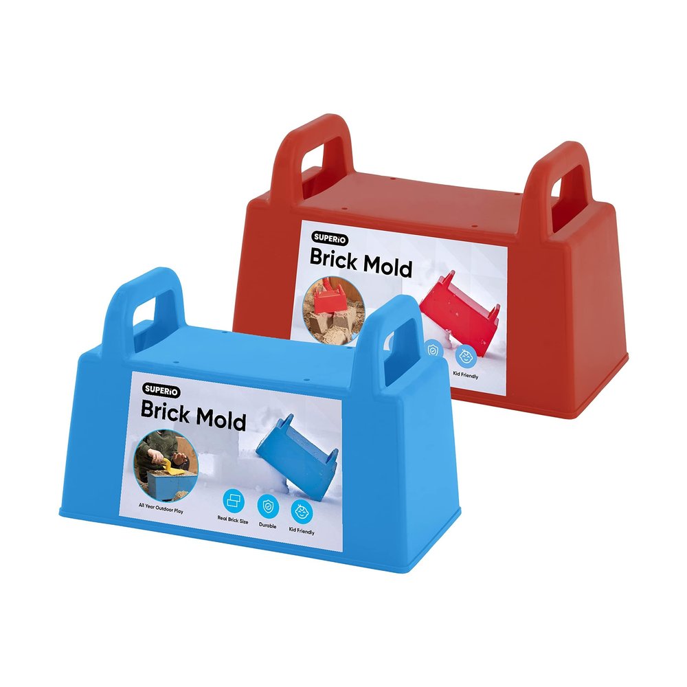 Superio Snow Brick Maker Igloo Fort Block Form Outdoor Winter Snow Toys Sand Castle Building Kit for Adults and Kids Sandbox, Beach, Sand Toys (Red/Blue)