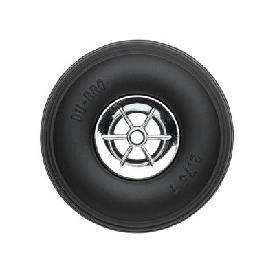 DU-BRO RC Airplane Wheels, 69.85 mm Diameter - Low Bounce RC Wheel for Airplane RC Plane Kit, with 6-Spoke Chrome Wheel Hub, RC Plane Tires for Grass and Paved Runways, Available in 8 Wheel Sizes