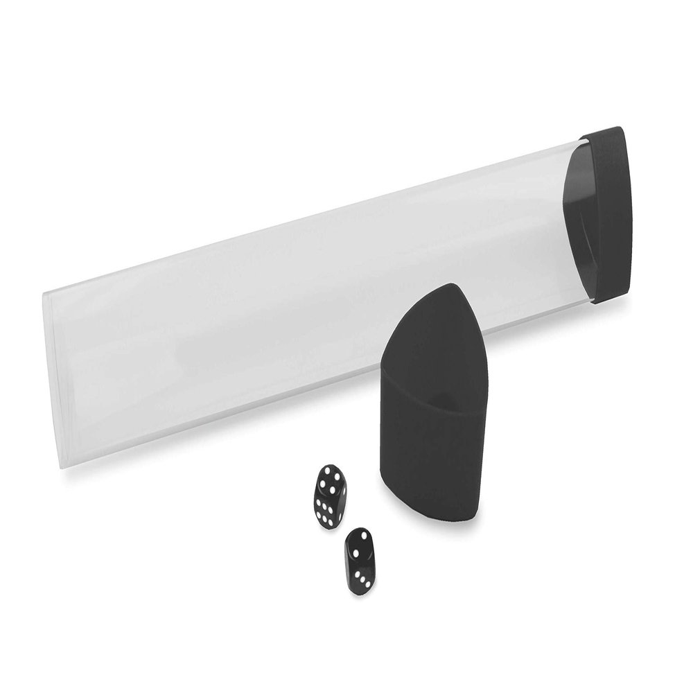 BCW Smoke Playmat Tube with Dice Cap | Includes 2 Free Dice | Tri-Oval Design Prevents Rolling | Oversized Cap for Storage | Durable Plastic Tube for MTG, TCG Playmats, and Game Mats