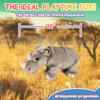12 Standing Stuffed Animals for Boys & Girls, Safari Baby Shower Decorations, Soft Plush, Nursery Dcor, Huggable Soft Toys, Realistic Features, Elephant, Lion, Wolf, Rhino & More (Rhino) view 3