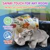 12 Standing Stuffed Animals for Boys & Girls, Safari Baby Shower Decorations, Soft Plush, Nursery Dcor, Huggable Soft Toys, Realistic Features, Elephant, Lion, Wolf, Rhino & More (Rhino) view 4