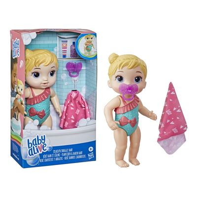 Baby Alive Bath Care Blonde - Doll for Play in and Out of The Water