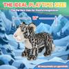 12 Standing Stuffed Animals for Boys & Girls, Safari Baby Shower Decorations, Soft Plush, Nursery Dcor, Huggable Soft Toys, Realistic Features, Elephant, Lion, Wolf, Rhino & More (Snow Leopard) view 3