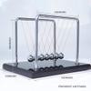 CERROPI Newton Cradle Balance Balls, Newton Pendulum with 7 Balls, Classic Newton Swing Ball, Science Physics Gadget | Desk Toys & Accessories, 70+ Sec Swingtime, Marble Base, Black view 3