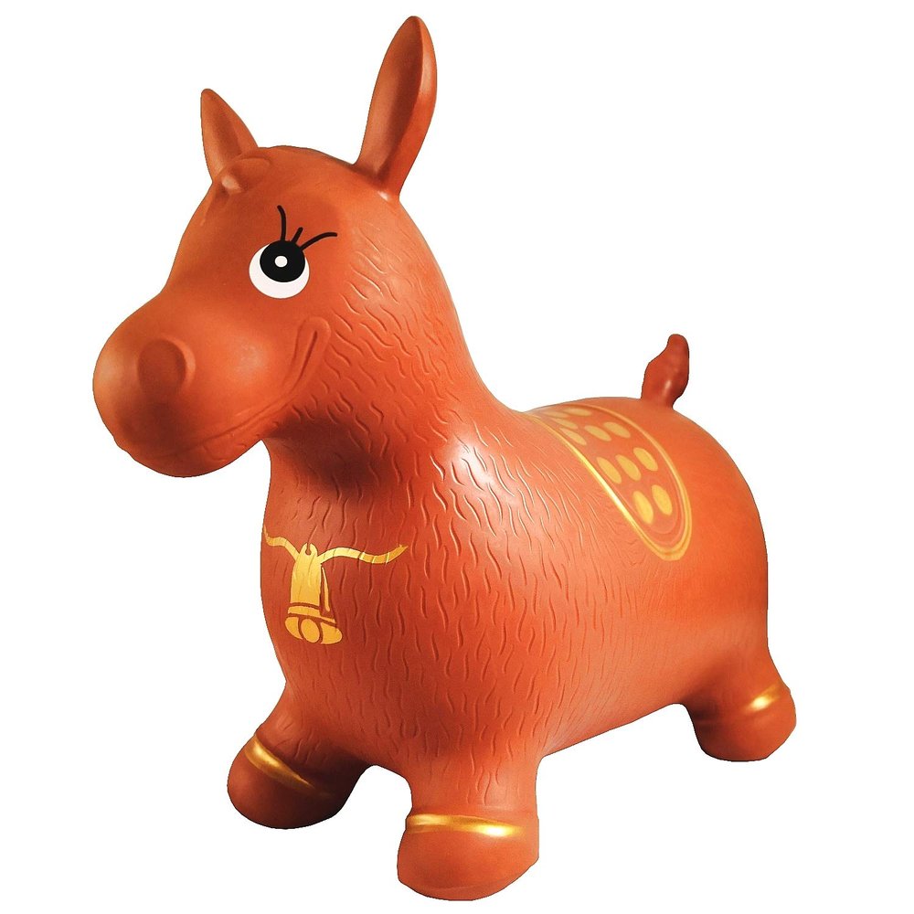 AppleRound Inflatable Ride-on Bouncy Animal Hopper  Horse, Cow or Unicorn  Kids Space Hopper Bouncer with Hand Pump  Jumping Toy for Indoor/Outdoor Play