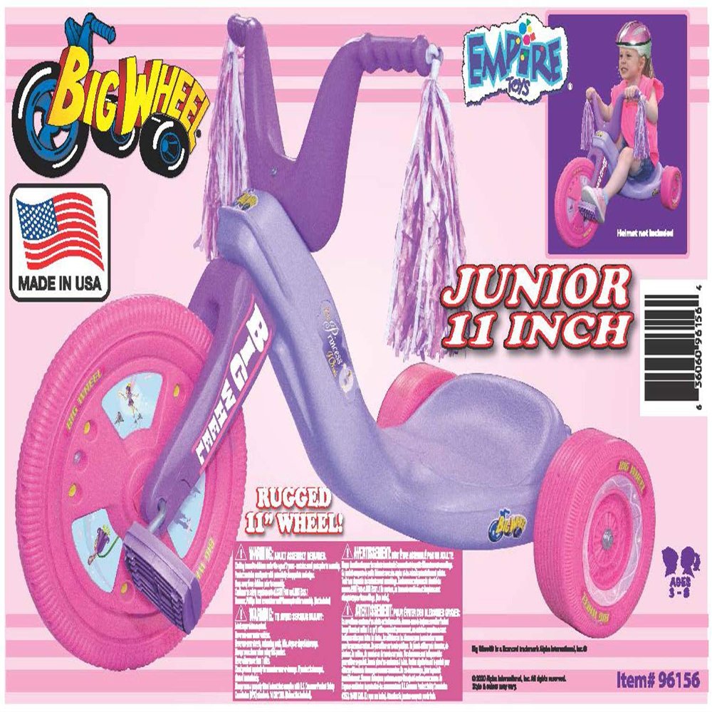The Original Big Wheel Junior Tricycle Mid-Size Princess 11" Ride-On for Girls