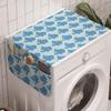 Ambesonne Bunny Washing Machine Organizer, Pattern with Funny Rabbits on Polka Dot Background Boys, Anti-slip Fabric Cover for Washers and Dryers, 47" x 18.5", Blue Pale Blue Cream view 1