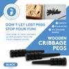 Wood Cribbage Pegs, Pack of 12 Black Pegs for New Set or Replacement Pieces by Woodpeckers view 3