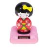 Amosfun Solar Dancing Solar Dancing Powered Kimono Doll Car Dashboard Ornaments Car Swinging Shaking Head Decor (Red) Doll Dashboard view 1