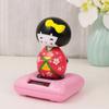 Amosfun Solar Dancing Solar Dancing Powered Kimono Doll Car Dashboard Ornaments Car Swinging Shaking Head Decor (Red) Doll Dashboard view 3