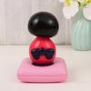 Amosfun Solar Dancing Solar Dancing Powered Kimono Doll Car Dashboard Ornaments Car Swinging Shaking Head Decor (Red) Doll Dashboard view 4