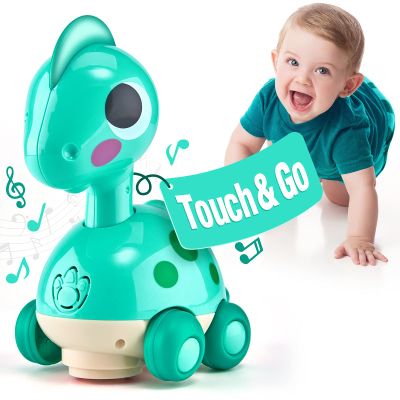CubicFun Baby Toys 12-18 Months - Touch & Go Musical Light Tummy Time Infant Baby Crawling Toys 12 Months, Toddler Travel Toy for 1 Year Old Boy Birthday Easter Basket Stuffers