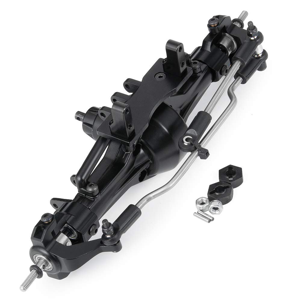 QUE-T Complete Aluminium Alloy Front Middle Rear Axle for 1/10 RC Crawler Car SCX10 90021 90027 90028 (Front Axle)