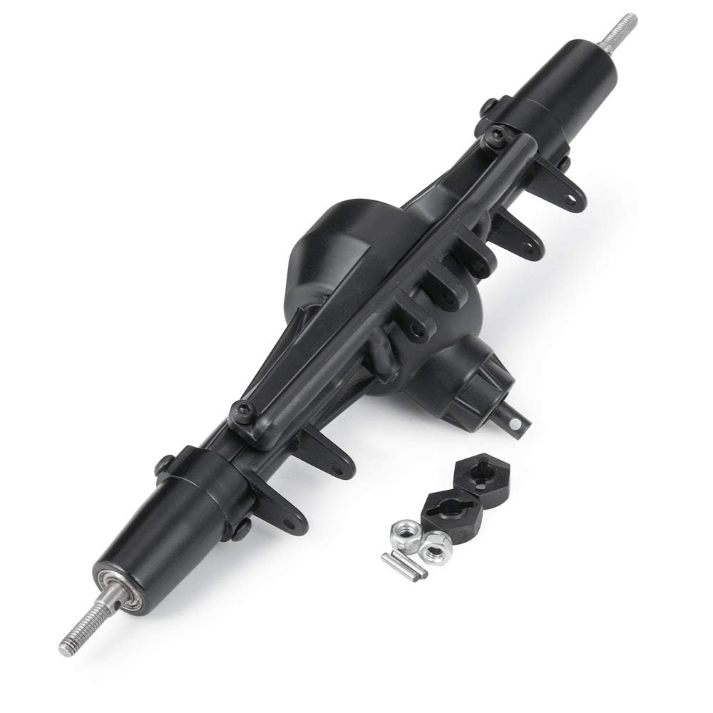 QUE-T Complete Aluminium Alloy Front Middle Rear Axle for 1/10 RC Crawler Car SCX10 90021 90027 90028 (Rear Axle)