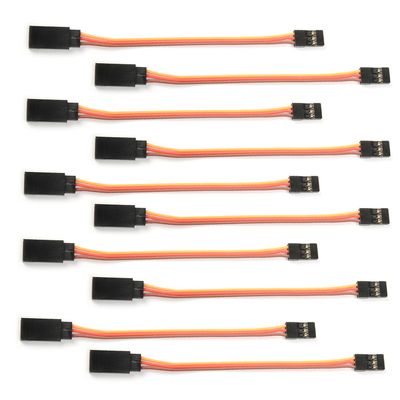 Fielect 4"/100mm 3-Pin Male to Male Lead Servo Extension Cable Cord Connectors, 60-Cores Wire for RC Futaba JR Servo 10Pcs