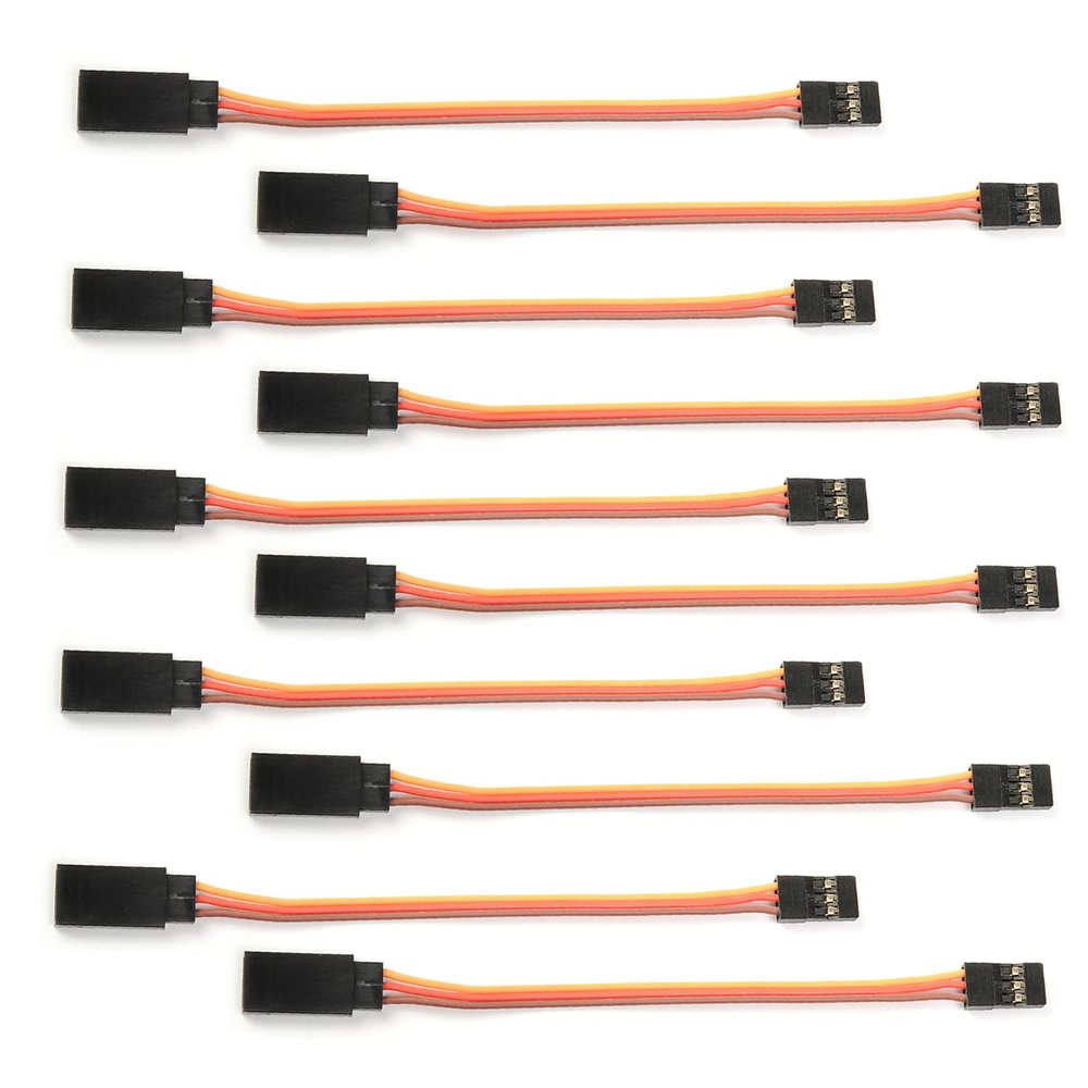 Fielect 4"/100mm 3-Pin Male to Male Lead Servo Extension Cable Cord Connectors, 60-Cores Wire for RC Futaba JR Servo 10Pcs