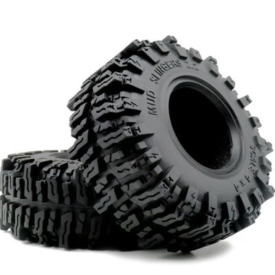 HOBBYSOUL 2pcs RC 2.2 Mud Slingers Tires Soft Sticky Crawler Tyres Tall 124mm / 4.88inch for 1/10 Axial SCX10 Wraith Yeti/Traxxas TRX4 AMG 6x6 / redcat Everest 10 Upgrades