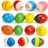 POPLAY 15 PCS Wooden Percussion Musical Egg Maracas Egg Shakers for Party Favors Classroom Prize Supplies Musical Instrument view 1
