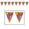 Party Central Pack of 12 Multi-Color Tropical Flower Hawaiian Luau Pennant Banners 12' view 1