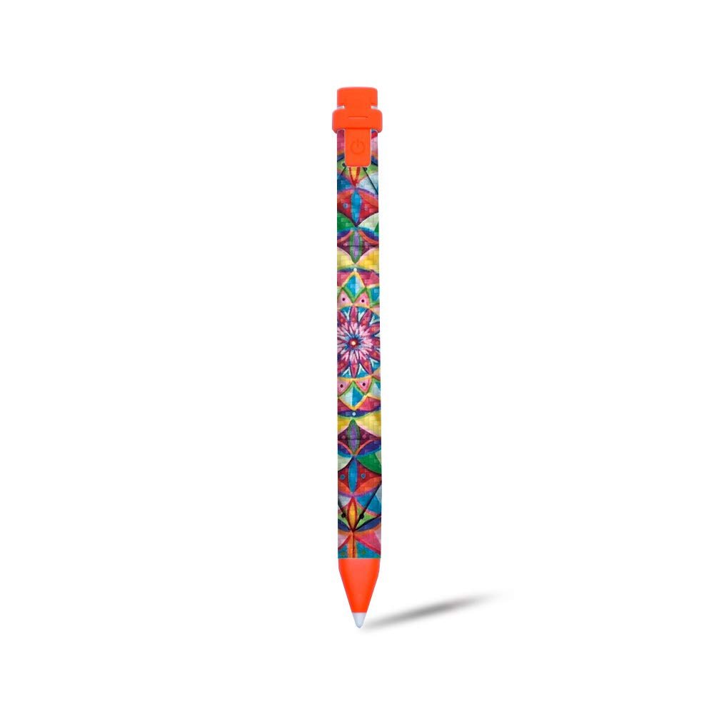 MightySkins Carbon Fiber Skin for Logitech Crayon Digital Pencil iPad (6th gen) - Rainbow Kaleidoscope | Protective, Durable Textured Carbon Fiber Finish | Easy to Apply | Made in The USA
