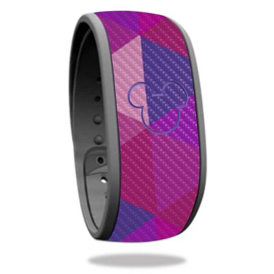 MightySkins Carbon Fiber Skin for Disney MagicBand - Pink Kaleidoscope | Protective, Durable Textured Carbon Fiber Finish | Easy to Apply, Remove, and Change Styles | Made in The USA