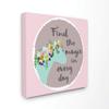 Stupell Industries Find The Magic Unicorn Cyan Pink Design Canvas Wall Art, Multi-Color view 1