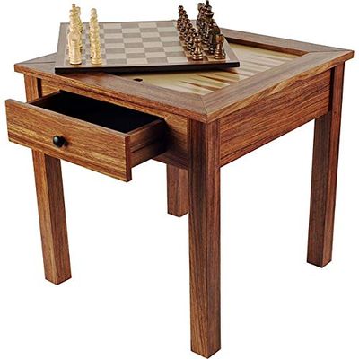 Unknown Wood 3-in-1 Chess/Backgammon Classic Game Table