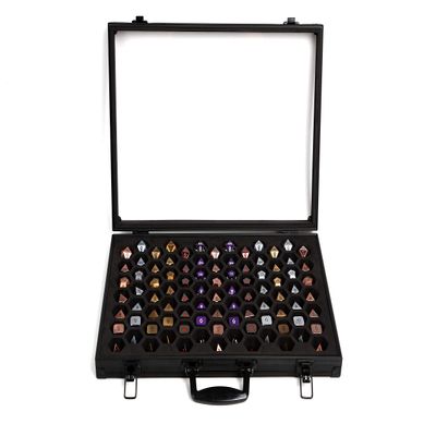 KakapopoTCG Dice Palace (Single-sided Display with Black Casing) - 2in1 Dice Display & Storage Case Storing Dice Sets & Collections DND Dice Metal Stone Resin Dice Bag Box Metal Case TTRPG