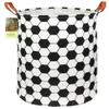 HUNRUNG Laundry Hamper,Large Canvas Fabric Lightweight Storage Basket Toy Organizer Dirty Clothes Collapsible Waterproof for College Dorms, Children Bedroom,BathroomRoud-Football view 1