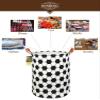 HUNRUNG Laundry Hamper,Large Canvas Fabric Lightweight Storage Basket Toy Organizer Dirty Clothes Collapsible Waterproof for College Dorms, Children Bedroom,BathroomRoud-Football view 3