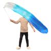 Winged Sirenny Youth Silk Ribbon Dancer Wand, Church Worship & Praise Adoration Dance Flag Banner, Juggling Play Silk Streamer with Rods (71" White-Turquoise-Blue) view 1