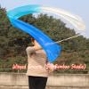 Winged Sirenny Youth Silk Ribbon Dancer Wand, Church Worship & Praise Adoration Dance Flag Banner, Juggling Play Silk Streamer with Rods (71" White-Turquoise-Blue) view 4