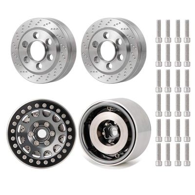 RCLions 4pcs Stainless Steel RC Car 1.9" Beadlock Wheel Weight Block 56g Counterweight Upgrade Parts for 1/10th SCX10 TRX4 Redcat Gen8 Gen7