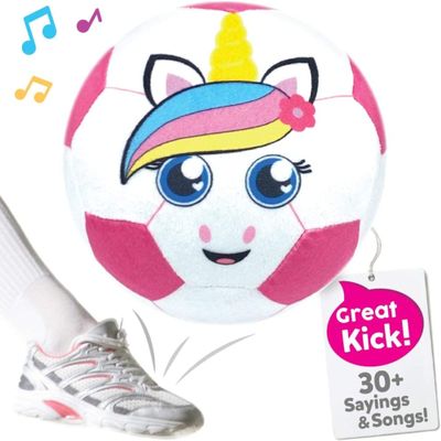 Move2Play, Hilariously Interactive Toy with Music & Sound Effects for Boy & Girl | Ball for Toddler & Baby | 6, 12, 18+ Months | 1, 2, 3+ Year Old (Soccer Ball Pink)