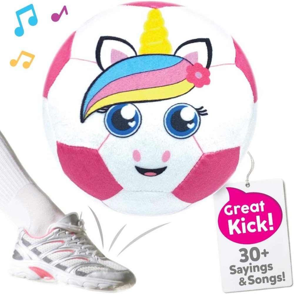 Move2Play, Hilariously Interactive Toy with Music & Sound Effects for Boy & Girl | Ball for Toddler & Baby | 6, 12, 18+ Months | 1, 2, 3+ Year Old (Soccer Ball Pink)
