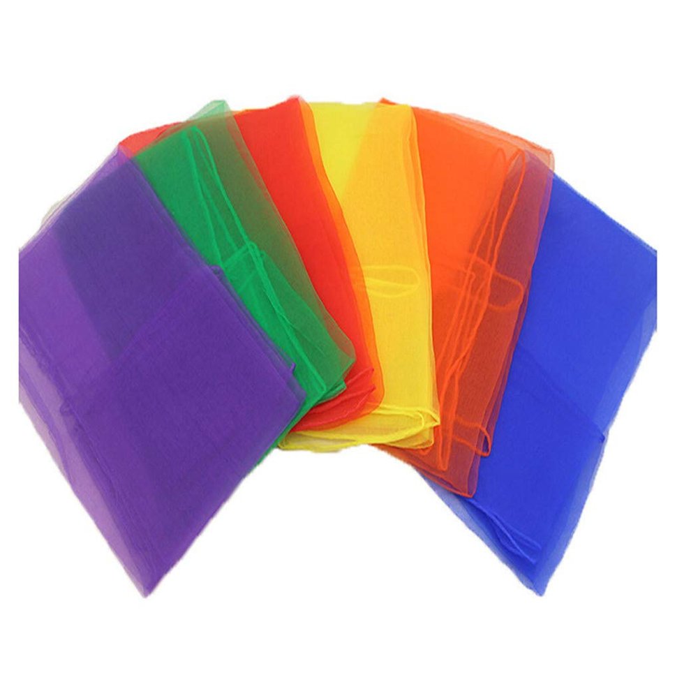 LIUCM 6Pcs/Lot Dance/Band Scarf Square Juggling Tricks Performance Props Accessory Rhythm for Kids
