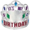 Multicolor Here's to Your Birthday Add Any Age Tiara w/ 28 Stickers - 3.5" x 5" (1 Pc) Elegant & Stylish Design - Customizable & One Size Fits All Crown - Perfect Birthday Party Accessory for All Ages view 1