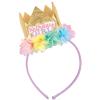 Floral Crown Birthday Headband - 8" x 4 1/2", 1 Pc view 1