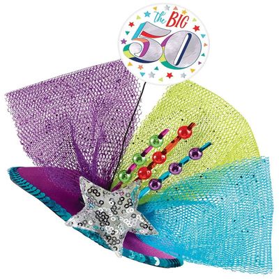 Amscan The Big 50 Couture Clip Hat - 6' x 8 3/4', 1 Pc