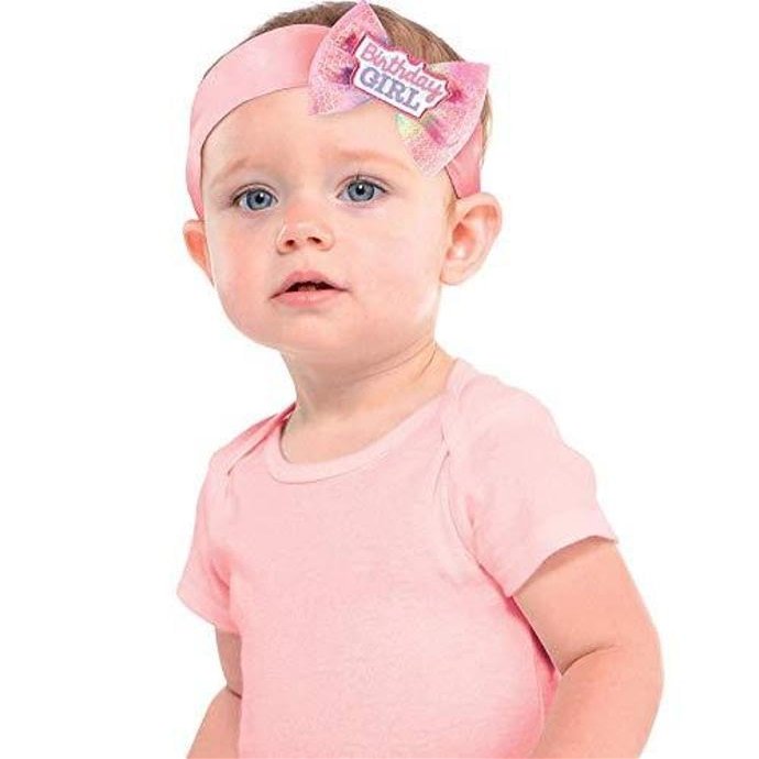 Amscan 250961 "Birthday Girl" Pink Bow Child's Headband, 1ct